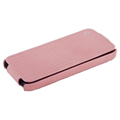 Кожаный чехол HOCO Lizard pattern Leather Case Pink для Apple iPhone 5/5s/SE(2)