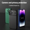 Чехол-накладка с пластиной Magsafe Nillkin CamShield Pro Magnetic Фиолетовая для Apple iPhone 15 Pro Max(#9)