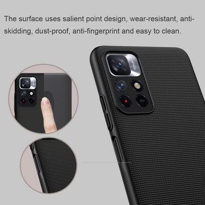 Пластиковый чехол с подставкой Nillkin Super Frosted Shield Красный для Xiaomi Redmi Note 11 5G(4)