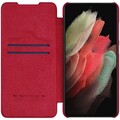 Кожаный чехол Nillkin Qin Leather Case Красный для Samsung Galaxy S21 FE(#3)
