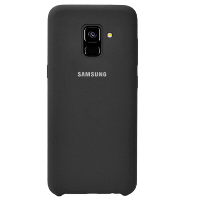 Силиконовый чехол Silicone Case черный для Samsung A530F Galaxy A8 (2018)(1)