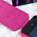 Кожаный чехол-книга HOCO Pink для Apple iPhone 4/4S(#2)