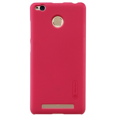 Пластиковый чехол с пленкой Nillkin Super Frosted Shield Red для Xiaomi RedMi 3 Pro/RedMi 3S(1)
