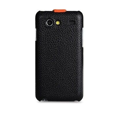 Кожаный чехол книга Melkco Leather Case Black/Orange LC для Samsung i9070 Galaxy S Advance(2)