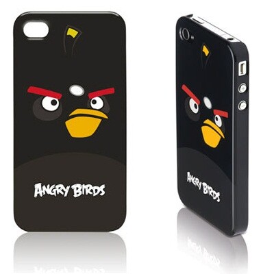 Пластиковый чехол Gear4 Angry Birds Black для Apple iPhone 4/4S(2)