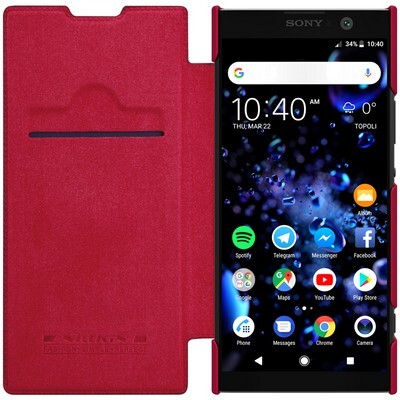 Кожаный чехол Nillkin Qin Leather Case Коричневый для Sony XA2 Plus(3)