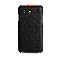 Кожаный чехол книга Melkco Leather Case Black/Orange LC для Samsung i9070 Galaxy S Advance(#2)