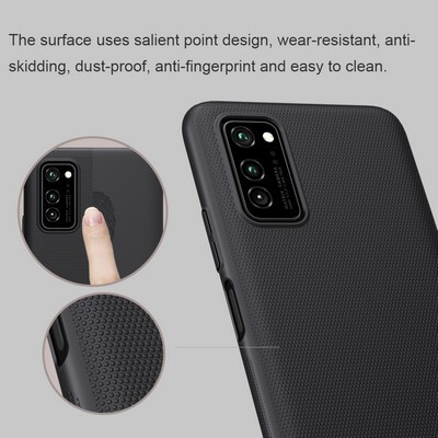 Пластиковый чехол с подставкой Nillkin Super Frosted Shield Черный для Huawei Honor V30 / Honor V30 Pro(4)