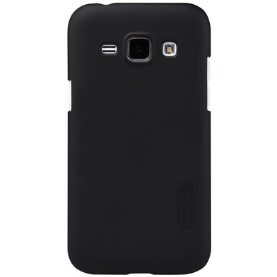 Пластиковый чехол с пленкой Nillkin Super Frosted Shield Black для Samsung Galaxy J1(1)