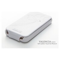 Кожаный чехол книга SGP Leather Case Valencia White для Apple iPhone 4/4S