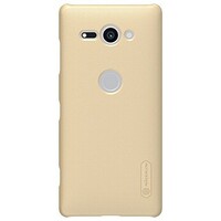 Пластиковый чехол с пленкой Nillkin Super Frosted Shield Золотой для Sony Xperia XZ2 Compact