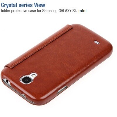 Кожаный чехол-книга HOCO Crystal leather Case Brown для Samsung i9190 Galaxy S4 mini(3)