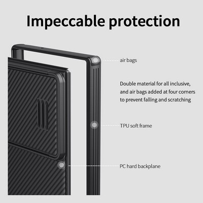 Чехол-накладка Nillkin CamShield S Черная для Samsung Galaxy S23 Ultra(4)