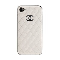 Пластиковая накладка CHANEL White для Apple iPhone 4/4S
