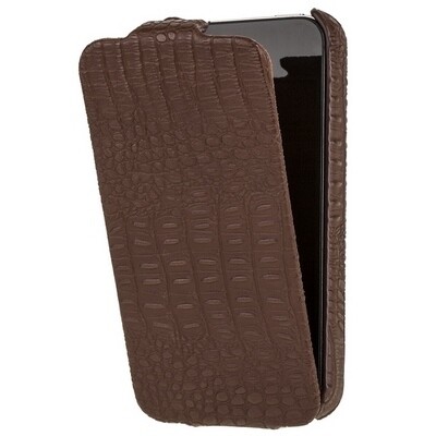 Кожаный чехол Borofone Crocodile flip Brown для Apple iPhone 4/4S(3)
