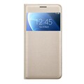 Полиуретановый чехол книга Flip Case Gold  для Samsung J510F Galaxy J5 (2016)(#1)