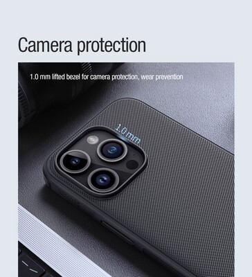 Пластиковый чехол с пластиной Magsafe Nillkin Super Frosted Shield Pro Magnetic Case Синий для Apple iPhone 15 Pro Max(5)