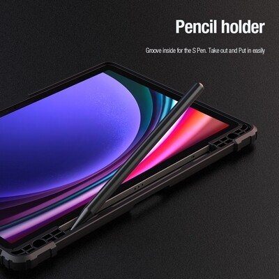Защитный чехол Nillkin Bumper Leather Case Pro Multi-angle Черный для Samsung Galaxy Tab S9 5G(6)