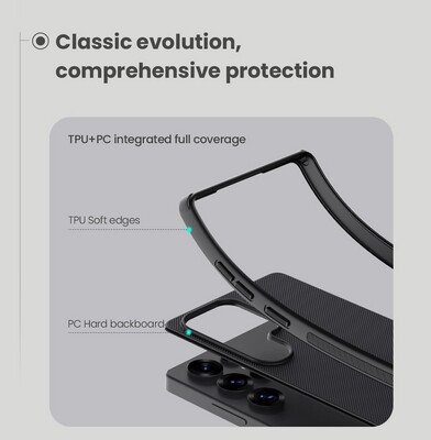 Пластиковый чехол Nillkin Super Frosted Shield Pro Черный для Samsung Galaxy S25 Ultra(3)