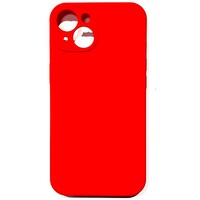 Силиконовый чехол Silicone Case с закрытым низом и защитой камеры красный для Apple iPhone 14