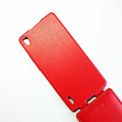 Кожаный чехол Armor Case Red для Huawei Ascend P7(4)