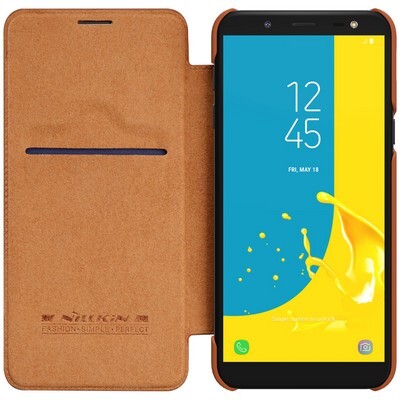 Кожаный чехол Nillkin Qin Leather Case Коричневый  для Samsung Galaxy J6(3)