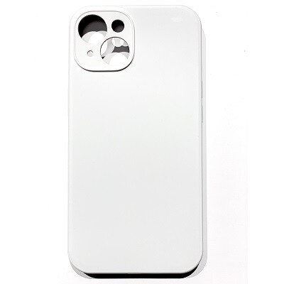 Силиконовый чехол Silicone Case с закрытым низом и защитой камеры белый для Apple iPhone 14(1)