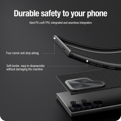 Магнитная накладка Nillkin Textured Prop Magnetic Case Черная для Samsung Galaxy S24 Ultra(7)