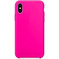 Силиконовый чехол с открытым низом ярко-розовый для Apple iPhone Xs