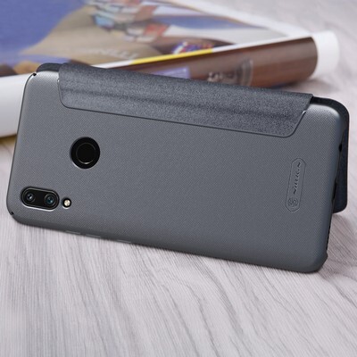 Полиуретановый чехол книга Nillkin Sparkle Leather Case Черный для Huawei P Smart 2019\ Honor 10 Lite(4)