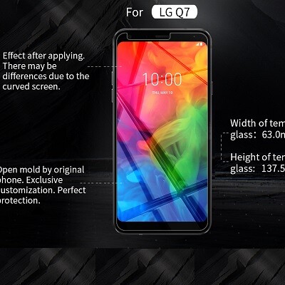 Противоударное защитное стекло с пленкой на камеру Nillkin Amazing H для LG Q7(6)