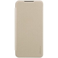Полиуретановый чехол книга Nillkin Sparkle Leather Case Золотой для Xiaomi Redmi Note 8 Pro