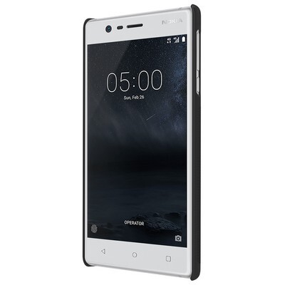 Пластиковый чехол с пленкой Nillkin Super Frosted Shield Black для Nokia 3(2)