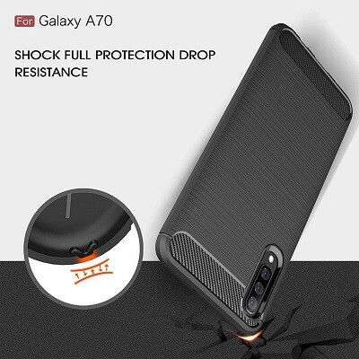 Силиконовый чехол Uni Case Carbon черный для Samsung Galaxy A70(2)