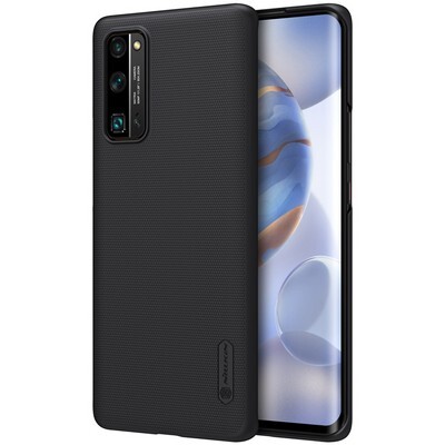 Пластиковый чехол с подставкой Nillkin Super Frosted Shield Черный для Huawei Honor 30 Pro(3)
