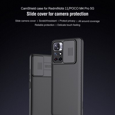 Чехол-накладка Nillkin CamShield Синяя для Xiaomi Redmi Note 11 5G(6)