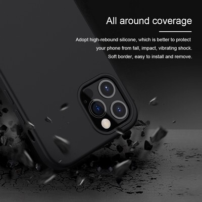 Силиконовая накладка с пластиной Magsafe Nillkin Flex Pure Pro Case Черная для Apple iPhone 12 Pro Max(5)