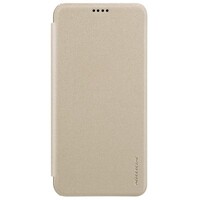 Полиуретановый чехол книга Nillkin Sparkle Leather Case Золотой для Huawei P20 Lite