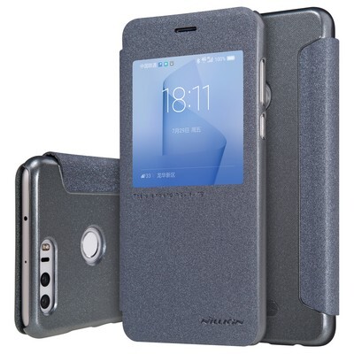 Полиуретановый чехол книга Nillkin Sparkle Leather Case Black для Huawei Honor 8(3)