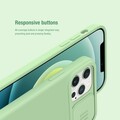 Силиконовая накладка с пластиной Magsafe Nillkin CamShield Silky Magnetic Silicone Case Зеленая для Apple iPhone 12 Pro Max(#9)