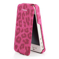 Кожаный чехол Nuoku Leopard Series Case Pink для Apple iPhone 4/4S(#1)