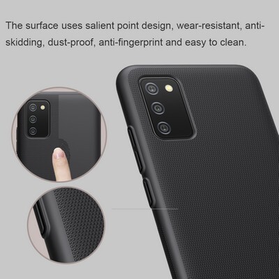 Пластиковый чехол с подставкой Nillkin Super Frosted Shield Синий для Samsung Galaxy M02s(4)