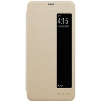 Полиуретановый чехол книга Nillkin Sparkle Leather Case Золотой для Huawei P20 Pro