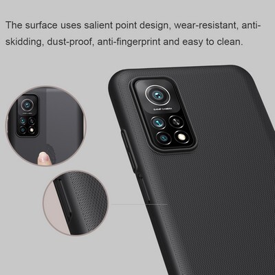 Пластиковый чехол с подставкой Nillkin Super Frosted Shield Синий для Xiaomi Mi10T (Mi10T Pro)(4)