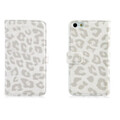 Кожаный чехол Nuoku Leopard Series Case White для Apple iPhone 5/5s/SE(#1)