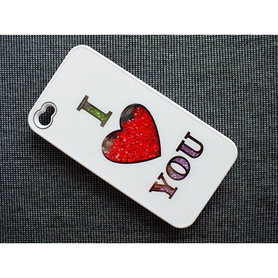 Пластиковый чехол i Love You White для Apple iPhone 4/4S(1)