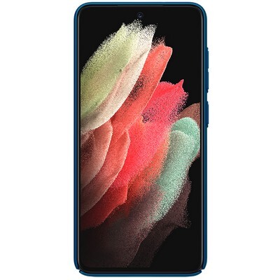 Пластиковый чехол с подставкой Nillkin Super Frosted Shield Синий для Samsung Galaxy S21 FE(2)