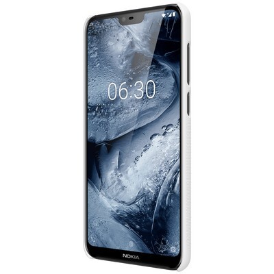 Пластиковый чехол с пленкой Nillkin Super Frosted Shield Белый для Nokia 6.1 Plus\ X6(2)