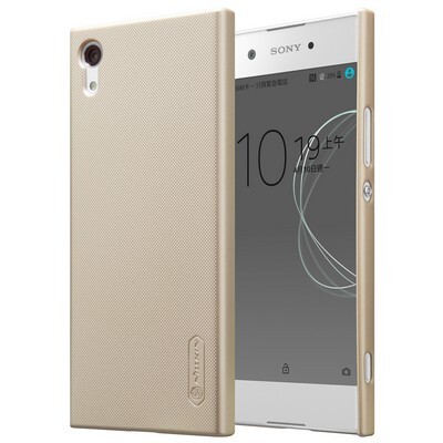 Пластиковый чехол с пленкой Nillkin Super Frosted Shield Gold для Sony Xperia XA1(3)
