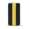 Кожаный чехол Melkco Leather Case Black/Yellow LC для Apple iPhone 4/4S(#2)